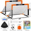 Kids Soccer Goals for Backyard Set- 2 of 6X4/ 4X3 ft Toddler Soccer Goal Training Equipment with Soccer Ball, Ladder, Pop Up Soccer Net for Kids Age 3-5 4-6 6-8 8-12 10-12 Outdoor Games Sports Gift view 2