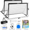 Kids Soccer Goals for Backyard Set of 2, 4 x 3 ft/6 x 4 Toddler Soccer Goal Training Equipment with Soccer Ball, Cones, Pop Up Soccer Net for Kids Age 3-5 4-6 6-8 8-12 10-12 Outdoor Games Sports Gifts view 2