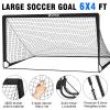 Kids Soccer Goals for Backyard Set of 2, 4 x 3 ft/6 x 4 Toddler Soccer Goal Training Equipment with Soccer Ball, Cones, Pop Up Soccer Net for Kids Age 3-5 4-6 6-8 8-12 10-12 Outdoor Games Sports Gifts view 3