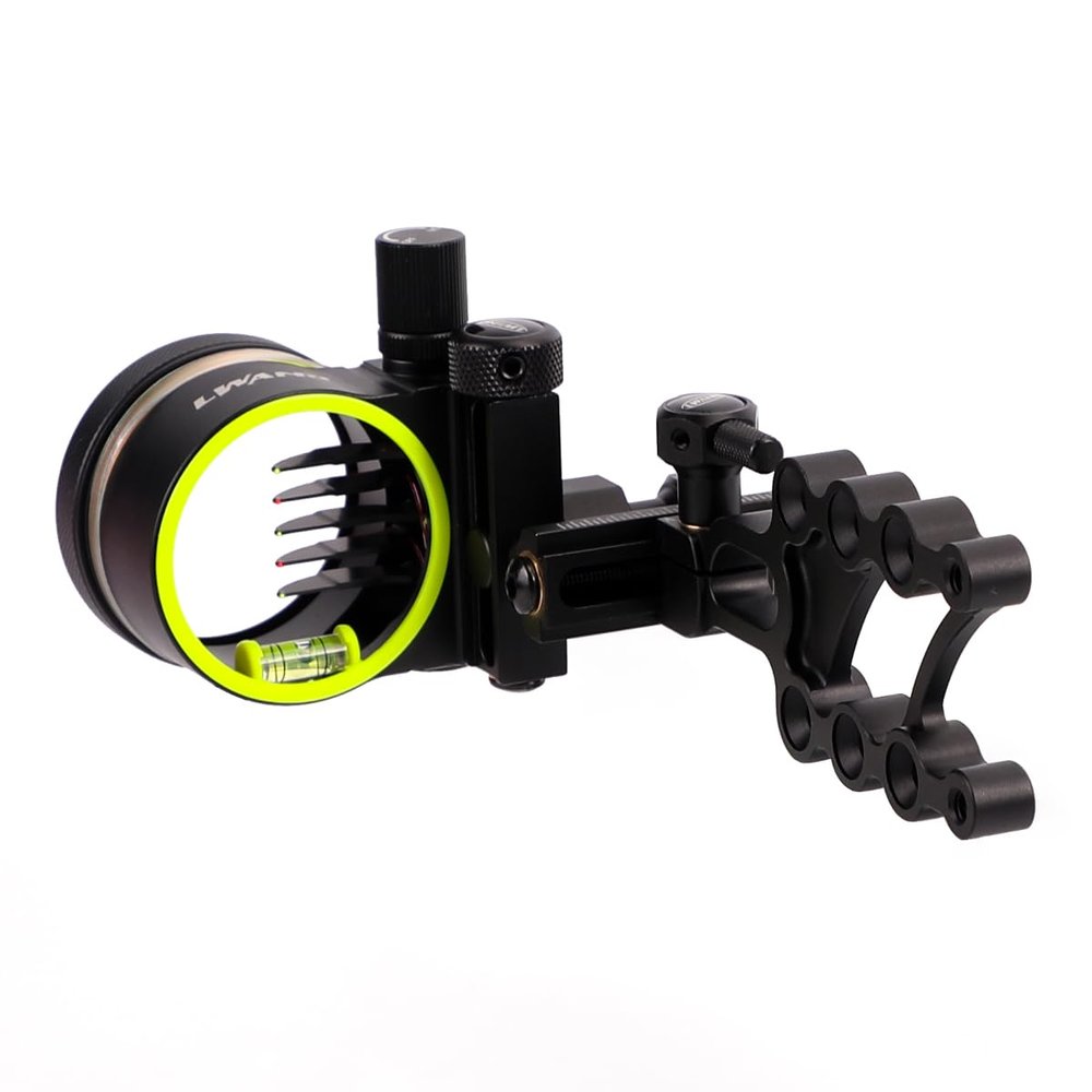 LWANO M2 Cpmpound Bow Sight - 5 Pin Archery Sight Short/Long Bar, Tool Less Windage & Elevation Adjustability, with 2X Magnification Sight Lens Kit (M2-Left Hand(with 2X Lens kit))