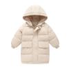 Boys Down Coat Size 12 Winter Solid Coat Windproof Outerwear Mediun Length Warm Jacket Down Boys (Beige, 10-11 Years) view 1