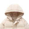 Boys Down Coat Size 12 Winter Solid Coat Windproof Outerwear Mediun Length Warm Jacket Down Boys (Beige, 10-11 Years) view 2