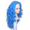 FantaLook Long Curly Fluffy Blue Cosplay Wig for Halloween (Small Size) view 3