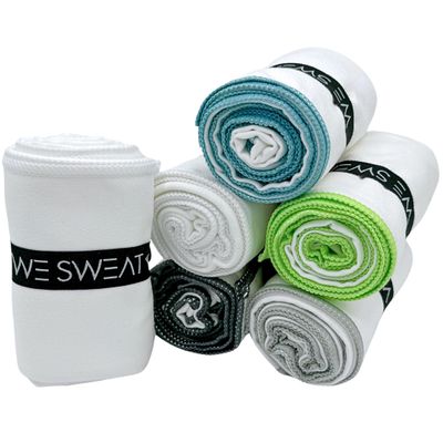 We Sweats (6 Pack) Microfiber Gym Towels, Silver ION Odor-Free Absorbent Fiber, Fast Drying Men & Women Workout Gear for Body Sweat, Towels, Sports Exercise Fitness Gear