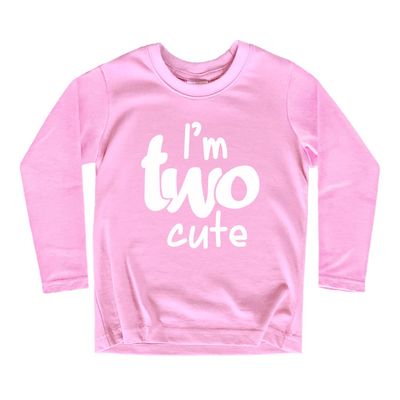 2nd Birthday Outfits for Toddler Girls im Two Cute Shirt Girl 2 Years Old Second Birthday (White on Pink - Long Sleeve, 18 Months)