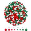 Allruyee 1500 Pieces Christmas Pom Pom Christmas Tinsel pom pom Glitter Pom Pom Balls for Craft Making and Hobby Supplies (4 Sizes, White, Red, Green) view 1