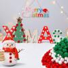 Allruyee 1500 Pieces Christmas Pom Pom Christmas Tinsel pom pom Glitter Pom Pom Balls for Craft Making and Hobby Supplies (4 Sizes, White, Red, Green) view 4