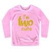 2nd Birthday Outfits for Toddler Girls im Two Cute Shirt Girl 2 Years Old Second Birthday (Gold Glitter on Pink - Long Sleeve, 2 Years) view 1