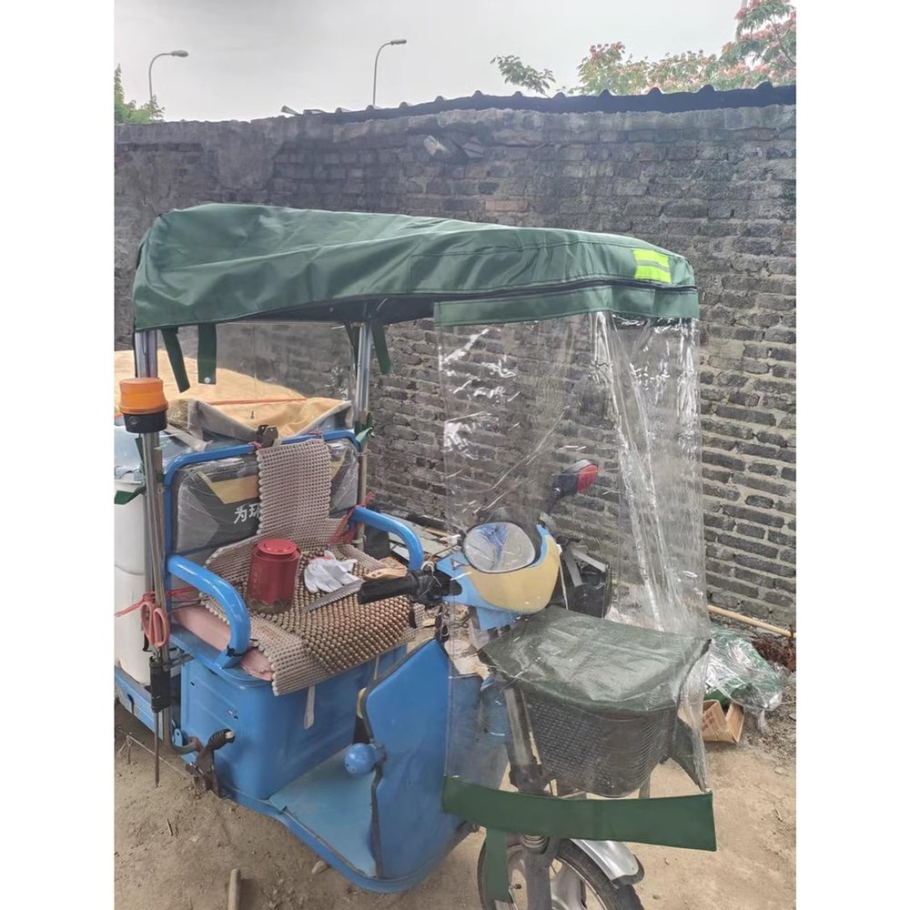 CHZDPP Tricycle Rainproof Canopy for Outside Riding, Sanbengzi Awning Fit All Tricycle with Reflective Strips, Easy to Install Tricycle Frame Canopy(Green,45.3inch/115cm Wide)