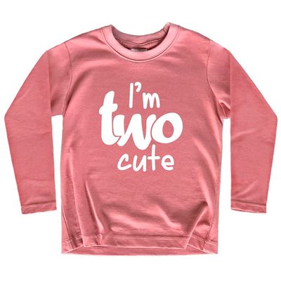2nd Birthday Outfits for Toddler Girls im Two Cute Shirt Girl 2 Years Old Second Birthday (Mauve - Long Sleeve, 18 Months)