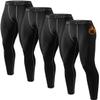 ATTIQOZI 5 or 4 Pack Mens Thermal Compression Fleece Lined Pants Athletic Leggings Baselayer Cold Weather Workout Sports Running Tights Black(4pack) S