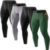 ATTIQOZI 5 or 4 Pack Mens Thermal Compression Fleece Lined Pants Athletic Leggings Baselayer Cold Weather Workout Sports Running Tights Bl/Gr/Bl/Deep Green M view 1
