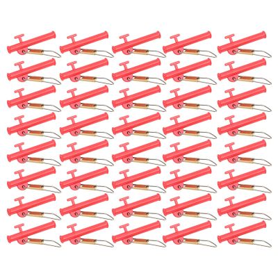 Grcfumo 40 Pcs Fishing Slider, Weight Sliding Sinkers with Metal Snaps, Outdoor Sinker Slide Slider for Catfishing (Red)