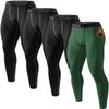 ATTIQOZI 5 or 4 Pack Mens Thermal Compression Fleece Lined Pants Athletic Leggings Baselayer Cold Weather Workout Sports Running Tights Bl/Bl/Bl/Deep Green L view 1