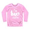 2nd Birthday Outfits for Toddler Girls im Two Cute Shirt Girl 2 Years Old Second Birthday (White on Pink - Long Sleeve, 3 Years) view 1