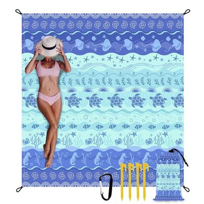 Vigesun Beach Blanket Waterproof Sandproof Oversized 9 Ft X 10 Ft Sand Free Extra Large Beach Mat with 4 Corner Pockets and Stakes Lightweight Portable for Beach Picnic Travel Camping Outdoor