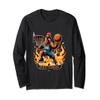COOL BBQ CHICKEN IN FLAMES ON GRILL PLAYING BASKETBALL Long Sleeve T-Shirt view 1