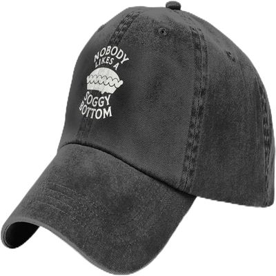 TANGZHONGK Nobody Likes A Soggy Bottom Hat for Mens Womens Outdoor Sport Washed Cotton Denim Trucker Hats Adjustable Black
