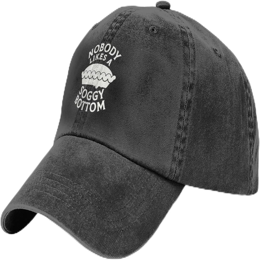 TANGZHONGK Nobody Likes A Soggy Bottom Hat for Mens Womens Outdoor Sport Washed Cotton Denim Trucker Hats Adjustable Black