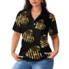 911 Dispatcher Heart Thin Gold Line Women's Polo Shirts Short Sleeve T-Shirt Button Down Golf Shirt Casual Tee Tops 3XL view 1