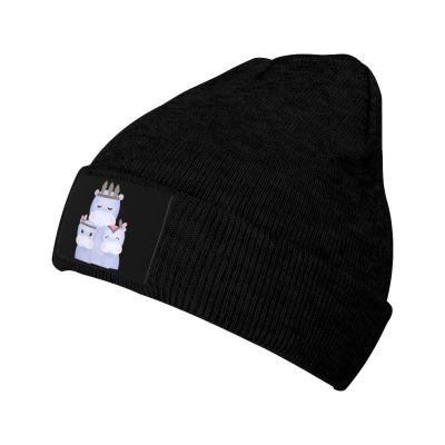 Cute Tribal Hippo Family Beanie Hat for Men Women Winter Warm Knit Hats Ski Hat Skull Cap Black