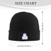 Cute Tribal Hippo Family Beanie Hat for Men Women Winter Warm Knit Hats Ski Hat Skull Cap Black view 3