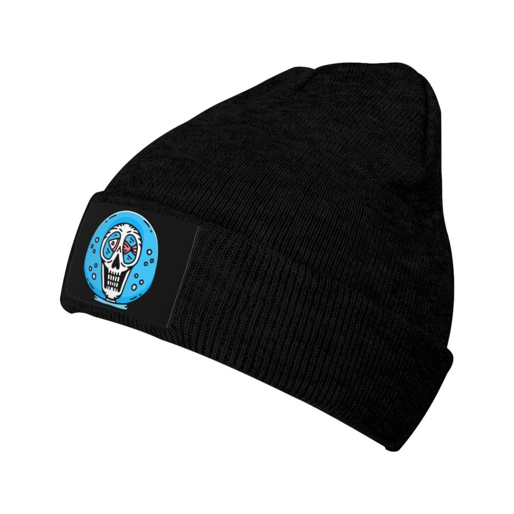 MULIHU Skull with Fish Tank Beanie Hat for Men Women Winter Warm Knit Hats Ski Hat Skull Cap Black