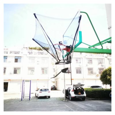 Metal Basketball Return System, Shooting Basketball Rebounder Device, Portable Easy Fold Hanging Basketball Return Attachment