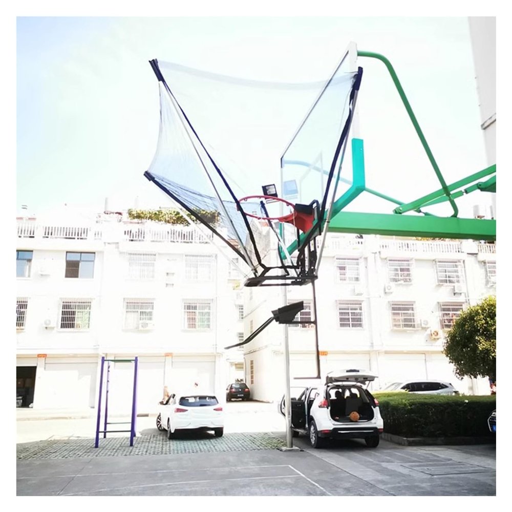 Metal Basketball Return System, Shooting Basketball Rebounder Device, Portable Easy Fold Hanging Basketball Return Attachment