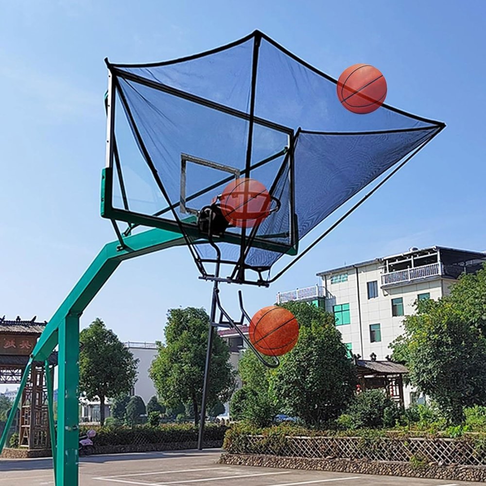 180 Degrees Rotatable Basketball Shot Returner, Basketball Rebounder Return System/Heavy Duty Automatic Ball Return Chute
