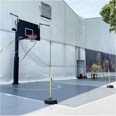 Basketball Air Defense Return Net Guard, Ball Returner with 90 Adjustable Rotating Return Net, Hoop Rebound Back Netting Attachment for Yard, Home & Residential Use