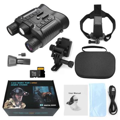 SKIOVEMI 4K Night Vision Binoculars for Adults, 2.7'' Large Screen Night Vision Goggles - Head Mounted, NVG Digital Night Vision with Elastic Head Strap and 32GB Memory Card