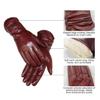 Women's Genuine Leather Gloves Winter Fashion Sheepskin Thickened Arm Warm Leather Gloves view 3