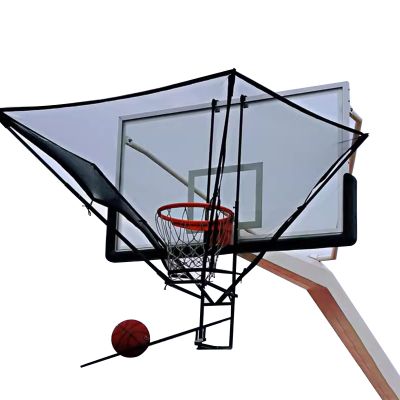 Portable Basketball Return Net, Foldable Shooting Training Rebounder System with 180 Rotatable Return Chute, for Indoor/Outdoor, Easy to Set Up