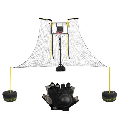 Automatic Basketball Return Net Guard, Large Rebounder Catcher Trainer for Wall Mounted Hoops/Traditional Pole, Outdoor Youth Adult Shooting Aid for Home Yard Parks