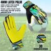 Veltine Sports Soccer Goalie Gloves, Football Goalkeeper Gloves for Kids Boys Children Youth with 4mm Latex Super Grip Palm (Fluroscent Yellow, Size 8 Suitable for Size M-L Adult) view 4