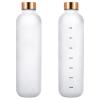 25oz/750ml Motivational Sports Water Bottle, Water Bottle with Drinking Time Marker, Wide Mouth Leakproof Sports Water Bottle, Tritan Material, BPA Free, with Shoulder Strap (White) view 1