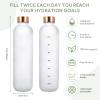 25oz/750ml Motivational Sports Water Bottle, Water Bottle with Drinking Time Marker, Wide Mouth Leakproof Sports Water Bottle, Tritan Material, BPA Free, with Shoulder Strap (White) view 2
