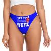 Custom Thongs for Women Customize Your Text/Photo Customized Seamless Thong with Photo Custom Sexy Funny Underwear for Women Lover Mom Anniversaries 2 Sides Design XX-Large Blue view 1