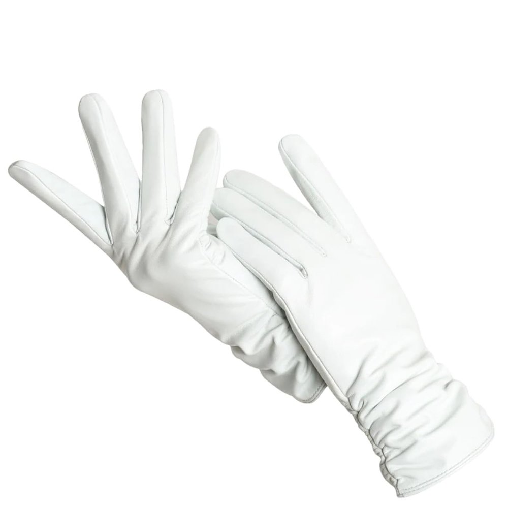 Classic Wrinkled Leather Gloves For Women Genuine Leather Gloves Sheepskin Winter Warm Gloves