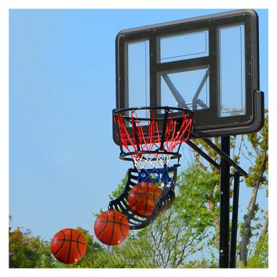 Black Hanging Basketball Rebounder Attachment, Indoor Outdoor Portable Shooting Aid Return System - Supports 360 Rotating