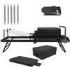 DJXIK Aluminum Pilates Reformer Set, Foldable Pilates Home Fitness Equipment, Pilates Reformer Stretch Training Bed, Equipped with Pilates Sitting Box and Springboard,A view 1
