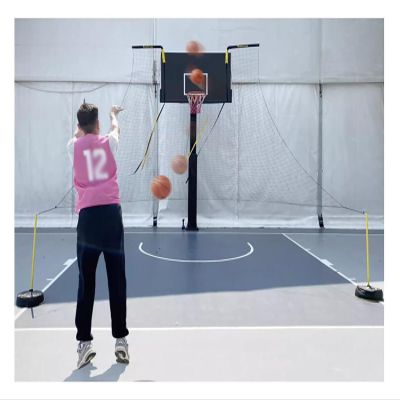 Rotatable Rebounder Basketball Return System, Heavy Duty Hanging Basketball Return Attachment with Fittings