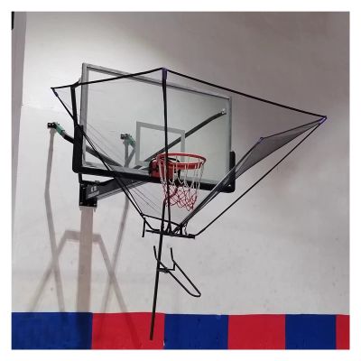Portable Ball Return System for Traditional Pole/Wall Mounted Basketball Hoops, Indoor Outdoor Foldable Basketball Rebound Net, 180 Rotatable Return Chute