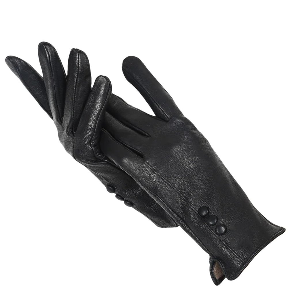 Fashion Warm Women's Leather Gloves Genuine Leather Winter Gloves