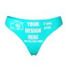 Custom Seamless Thong Images or Text for Customization Custom Sexy Funny Briefs for Women Personalized Seamless Thong with Photo Mom Wife Birthday 2 Sides Design 4X-Large Cyan view 3