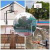 Movable Basketball Hoops Return Net with Brake Wheels, Adjustable Height Quick Dunk Trainer Rebound System for People of Different Heights, Black Iron Frame view 2