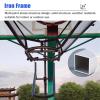 Movable Basketball Hoops Return Net with Brake Wheels, Adjustable Height Quick Dunk Trainer Rebound System for People of Different Heights, Black Iron Frame view 3