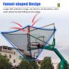 Movable Basketball Hoops Return Net with Brake Wheels, Adjustable Height Quick Dunk Trainer Rebound System for People of Different Heights, Black Iron Frame view 4