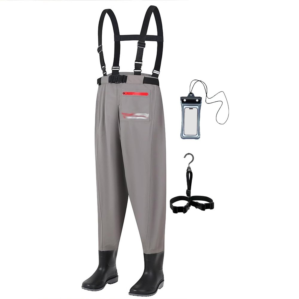 EMCXXCJQ Waders for Men Waist Length Hip Wading Boot Nylon Fabric Anti Slip Thickened Sole Hip Boots for Fishing(9.5)
